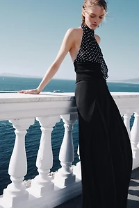 POLKA DOT HALTER TOP