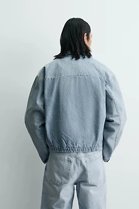 VESTE EN JEAN À FERMETURE ÉCLAIR