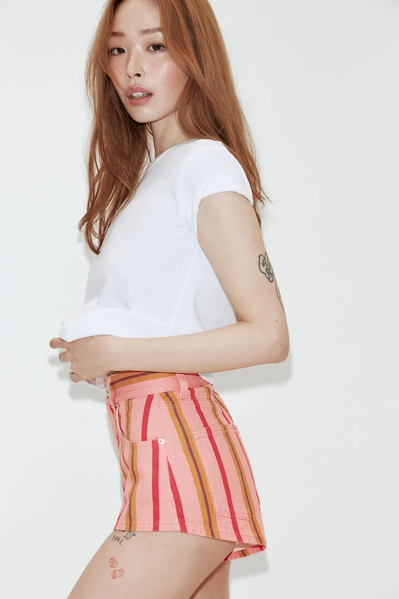 SHORT MINI À RAYURES