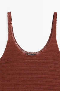 Textured knit strappy top