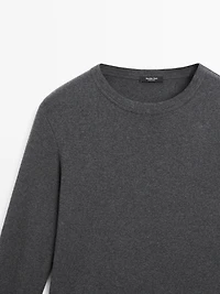 Ribbed long sleeve melange T-shirt