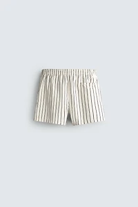STRIPED MID-LENGTH SWIM TRUNKS