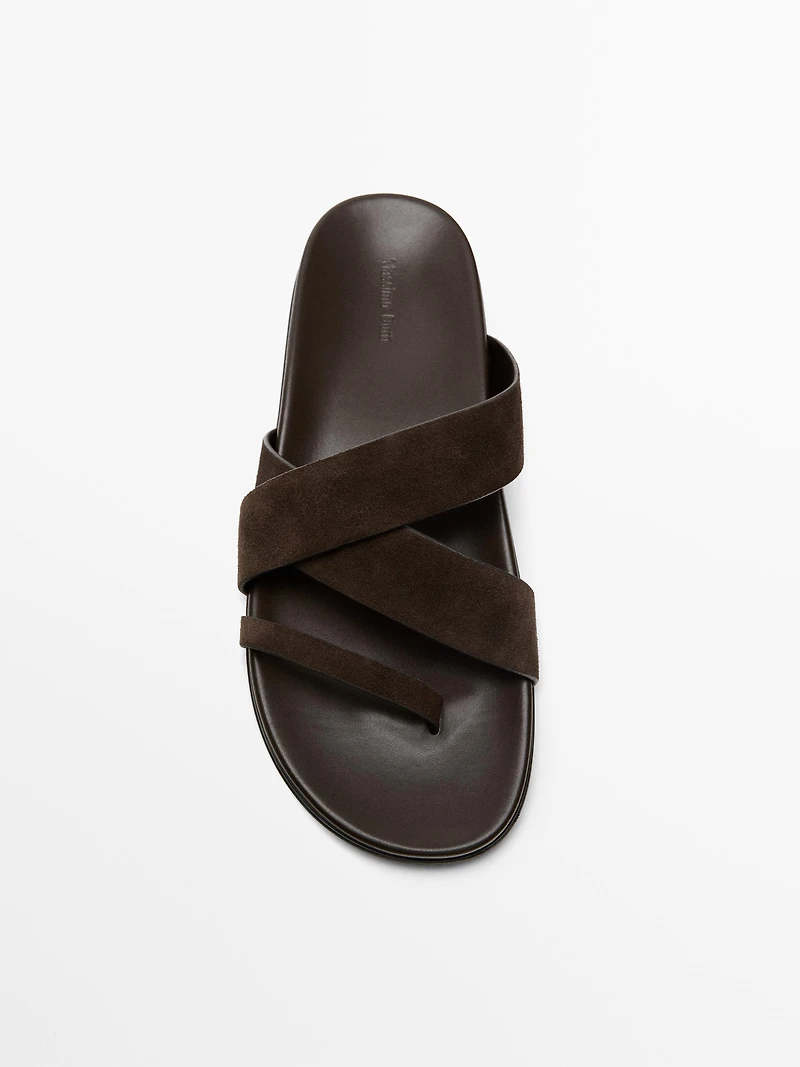 Leather strap sandals