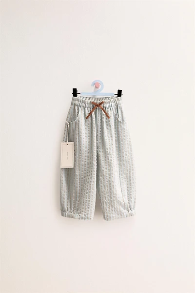 ZARA TIMELESS - STRIPED TEXTURED BAGGY PANTS