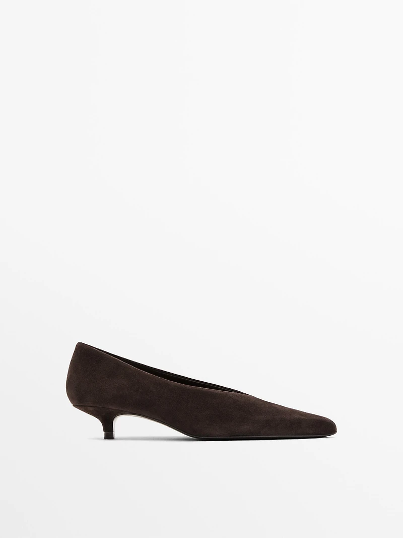 Escarpins en cuir souple avec daim