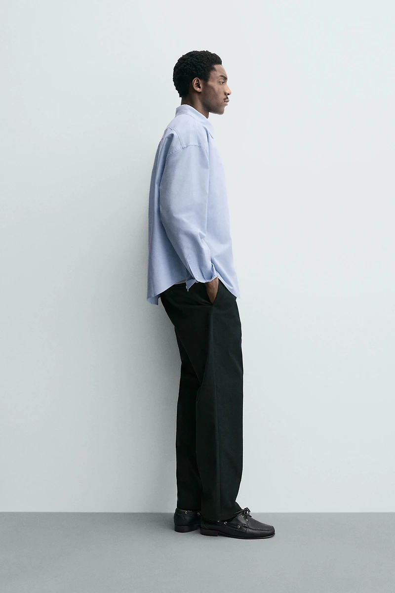 PLEATED TEXTURED PANTS