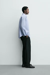PLEATED TEXTURED PANTS