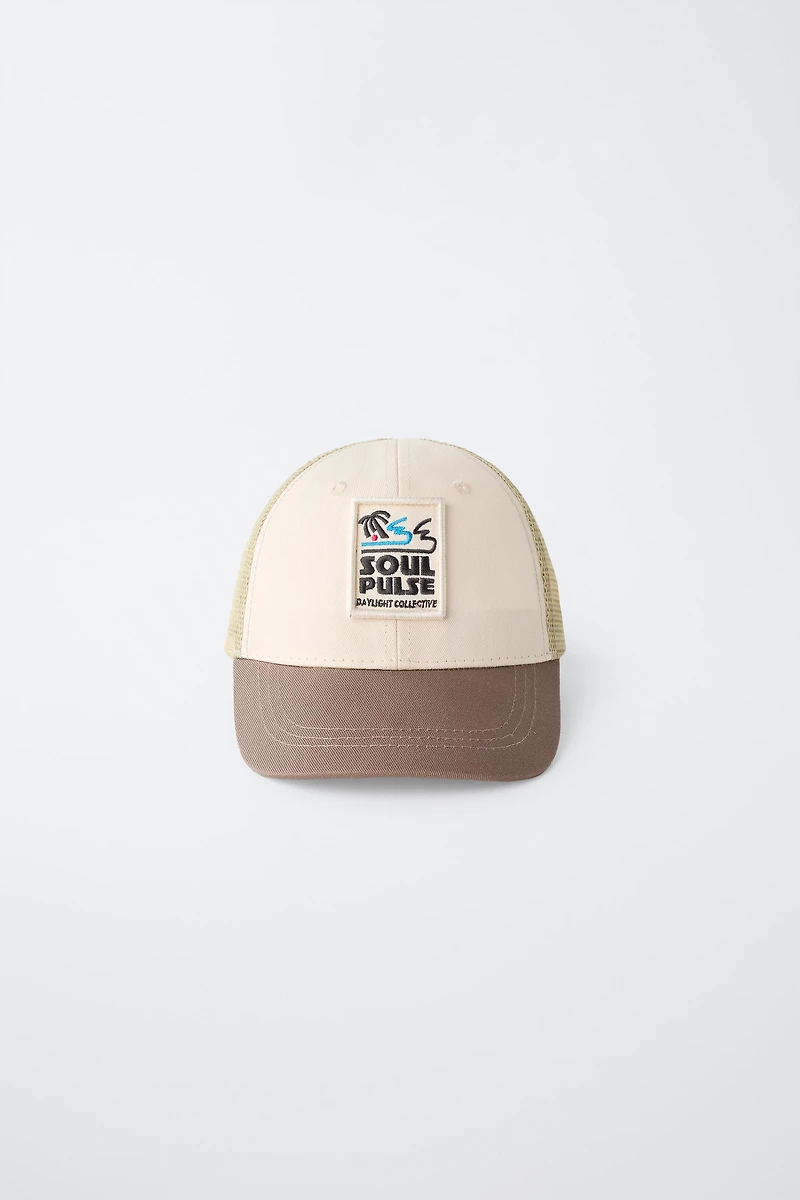 EMBROIDERED PATCH MESH CAP