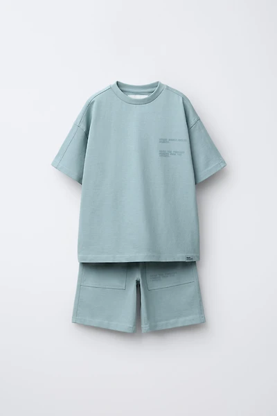 HEAVY WEIGHT JOGGING T-SHIRT AND SHORTS SET