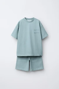 HEAVY WEIGHT JOGGING T-SHIRT AND SHORTS SET