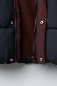 MANTEAU MATELASSÉ POLAIRE COLOR BLOCK DÉPERLANT
