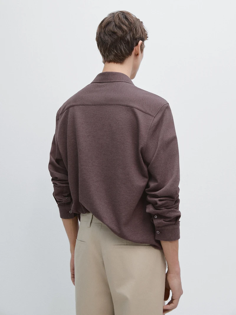 Regular fit melange shirt