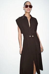 BELTED MIDI DRESS