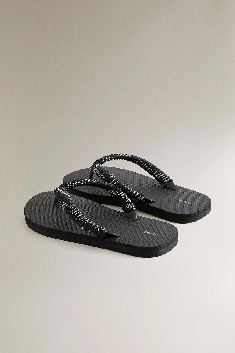 TOE-POST LACE-UP SANDALS