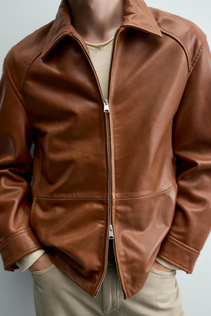 REGULAR FIT LEATHER JACKET