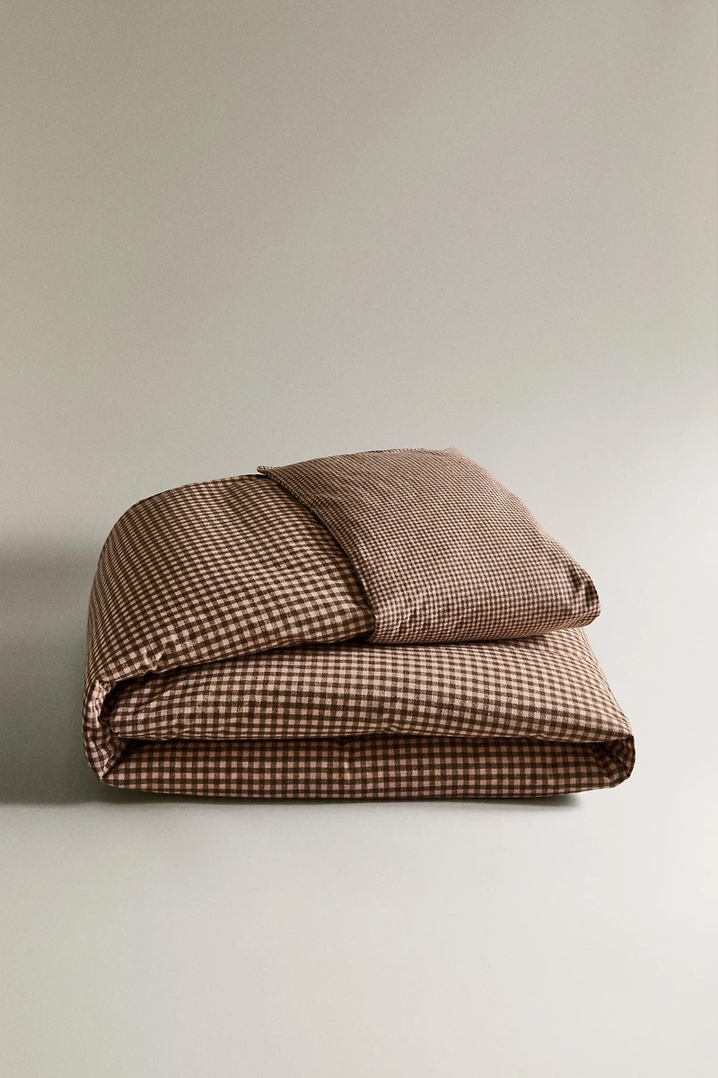HOUSSE DE COUETTE ENFANT EN FLANELLE VICHY