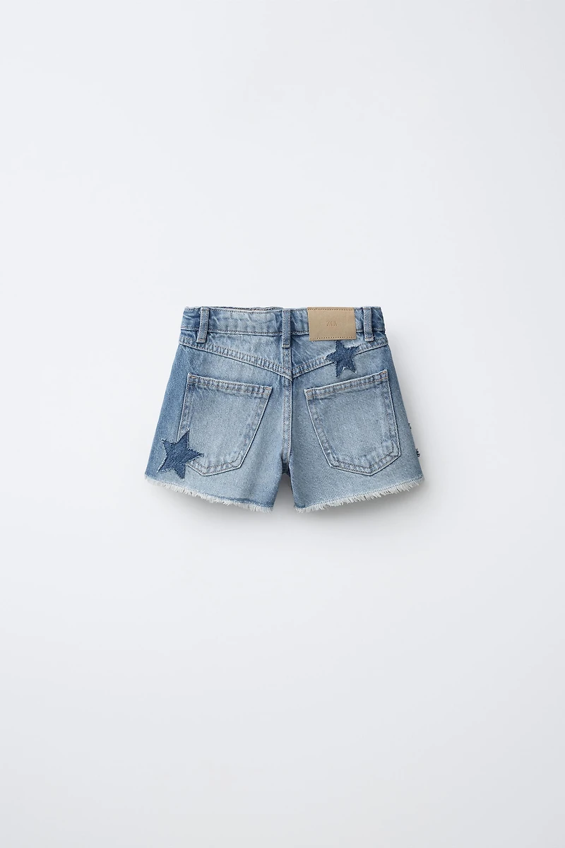 STAR DENIM SHORTS