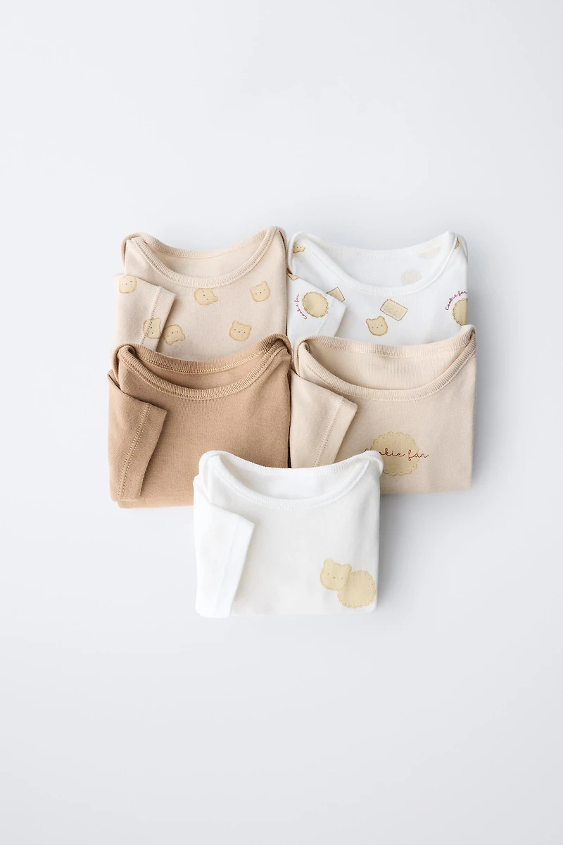 FIVE-PACK COOKIE BODYSUITS