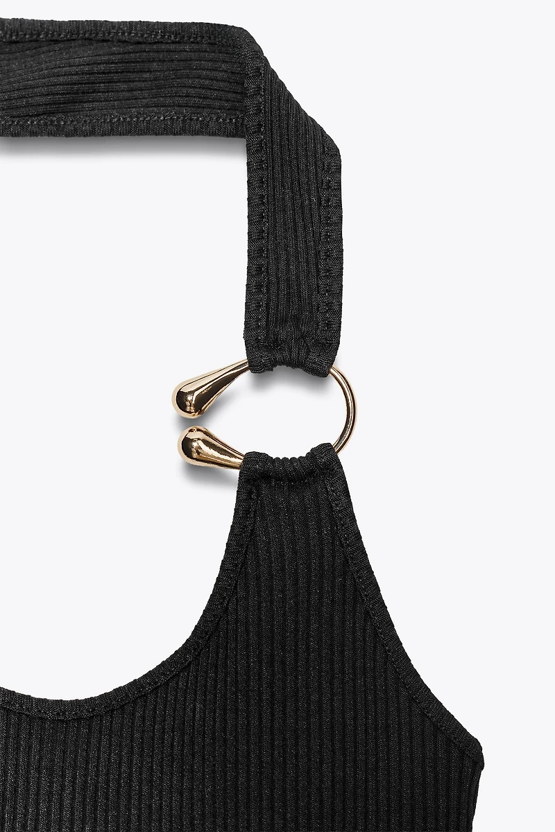 RIB TOP WITH METAL DETAIL