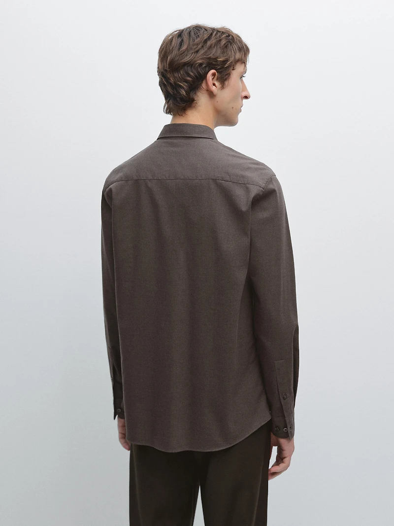 Slim fit twill melange shirt