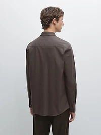 Slim fit twill melange shirt