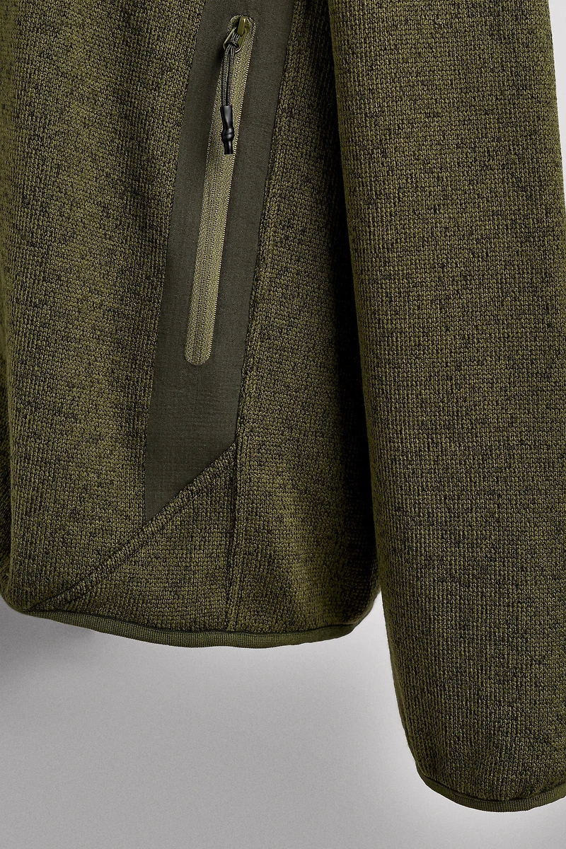 COMBINATION FLEECE CARDIGAN