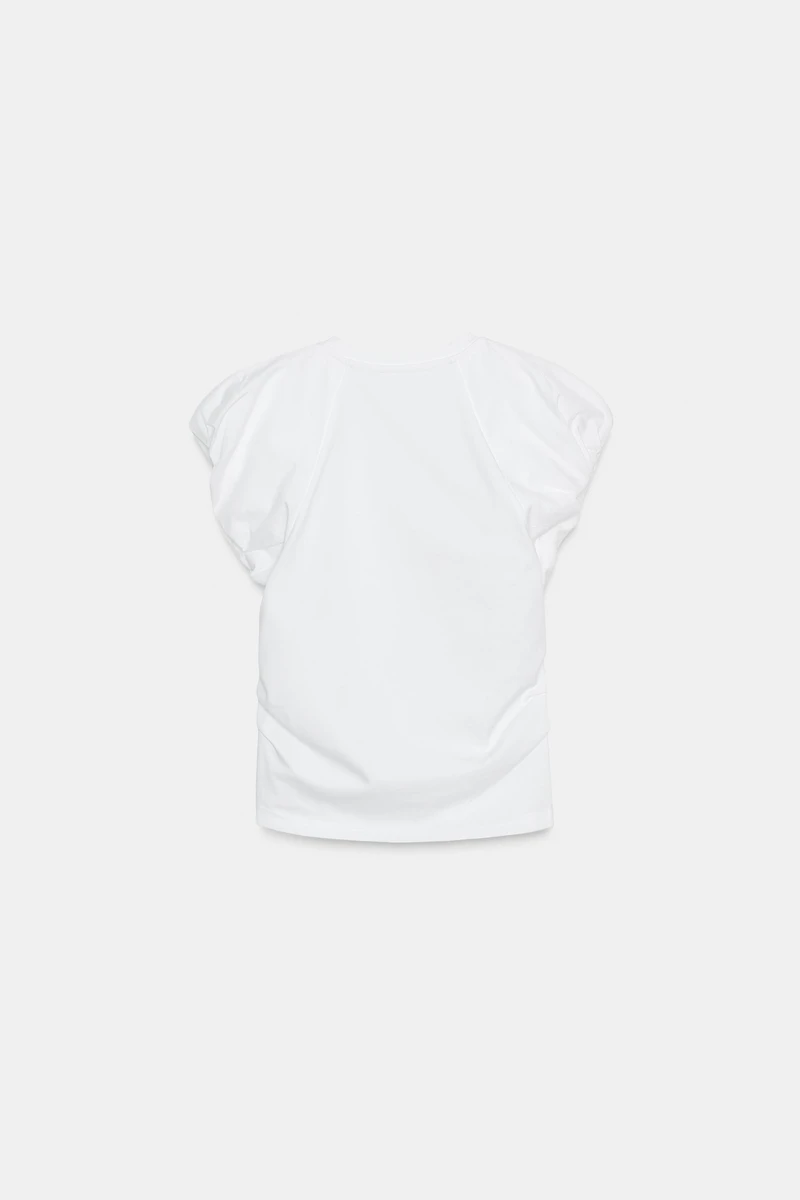 POPLIN COMBINATION T-SHIRT
