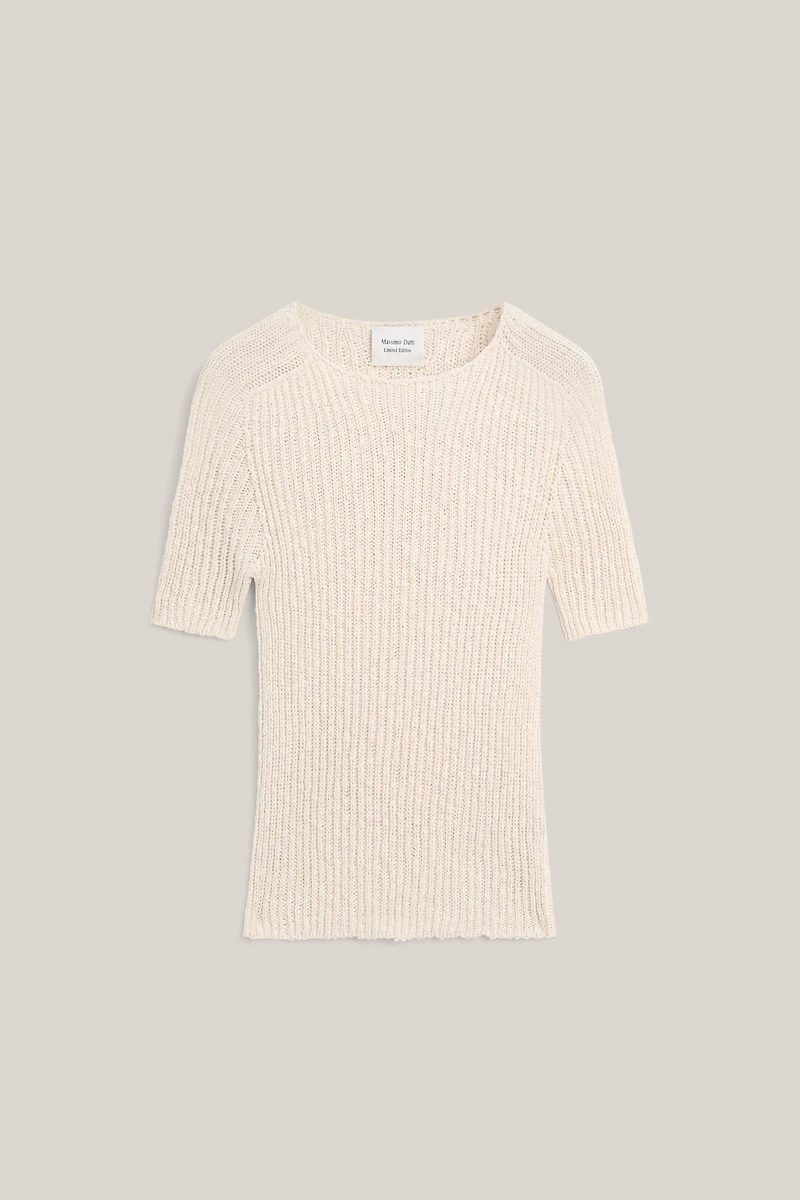 Linen blend textured knit sweater - LIMITED EDITION