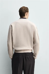TEXTURED RELAXED FIT CARDIGAN