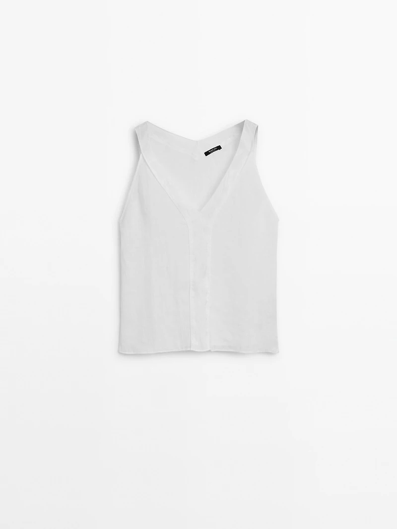 Flowing double fabric top