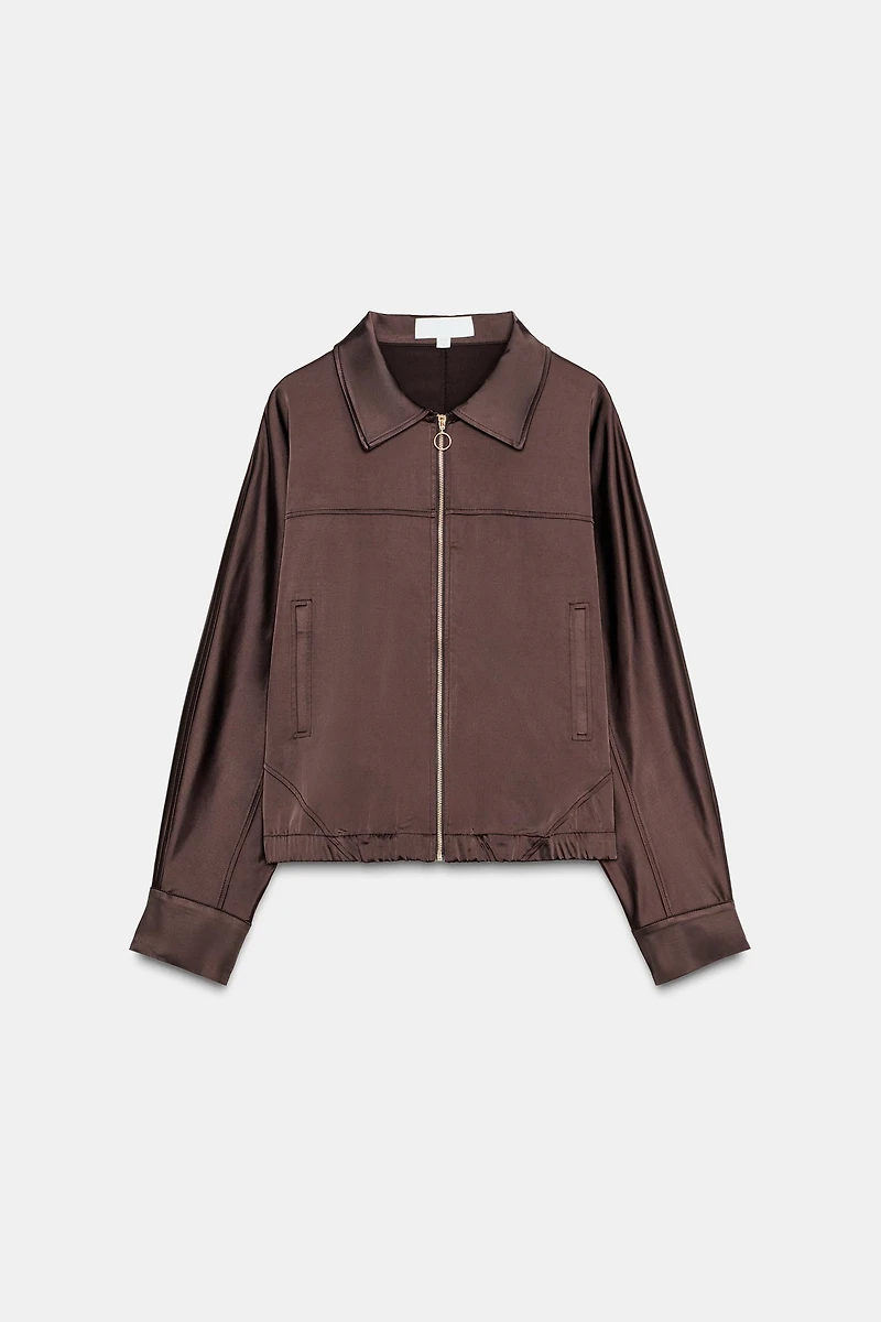 SATIN ZIP-UP JACKET