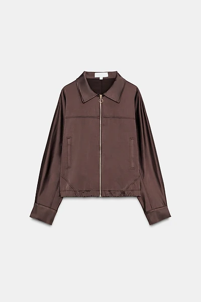 SATIN ZIP-UP JACKET