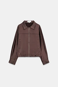 SATIN ZIP-UP JACKET