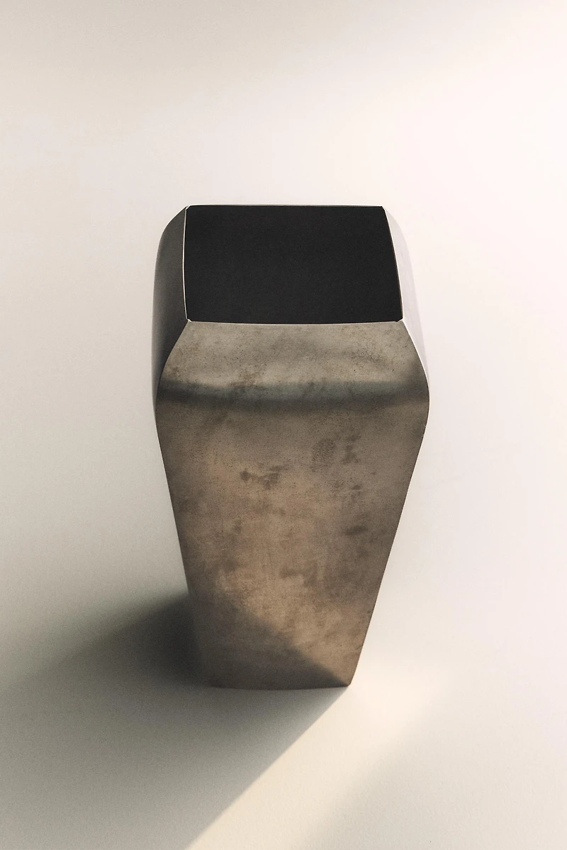 AGED METAL VASE