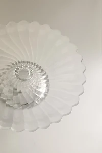 STRIPED GLASS CAKE DISH