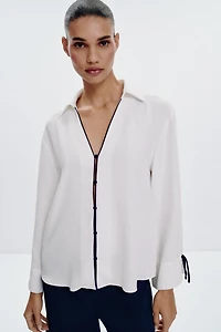 CONTRAST TRIM SHIRT