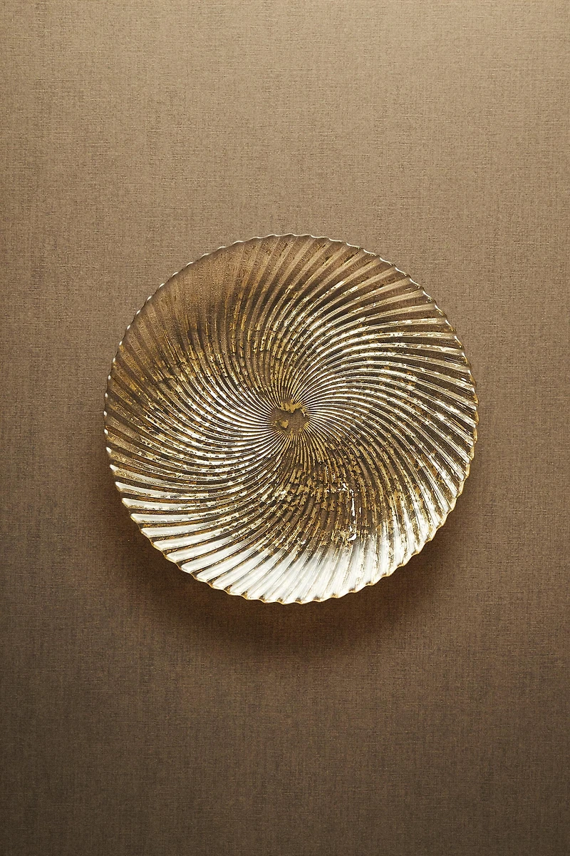 CHRISTMAS SHINY GLASS DESSERT PLATE