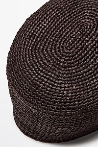 Chapeau pillbox en raphia
