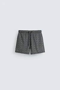 GEOMETRIC PRINT SHORT SWIMSUIT
