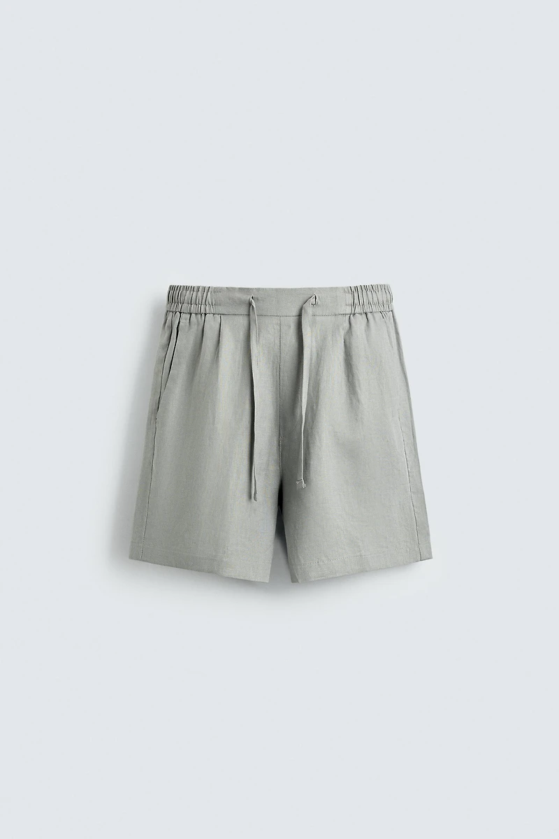 100% LINEN RELAXED FIT SHORTS