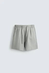 100% LINEN RELAXED FIT SHORTS