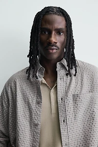 CHEMISE À CARREAUX TEXTURÉE