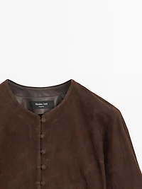 Short suede leather shirt
