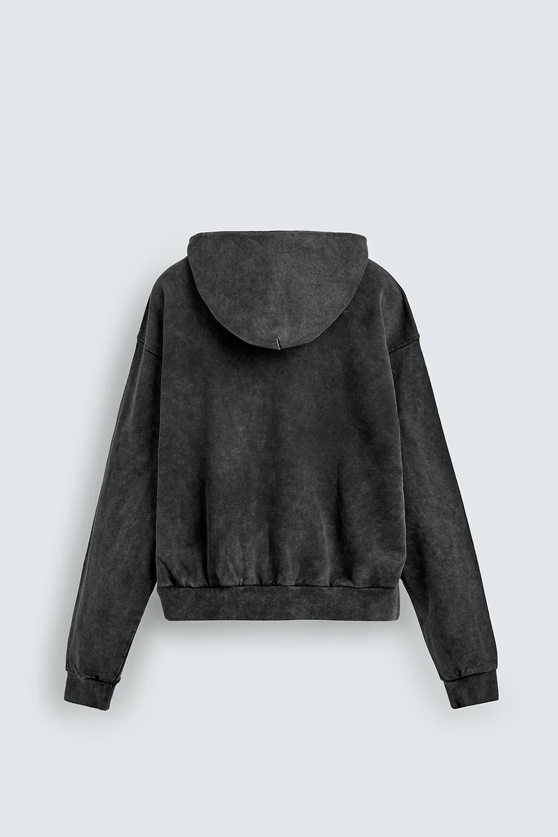 WASHED ZIP HOODIE