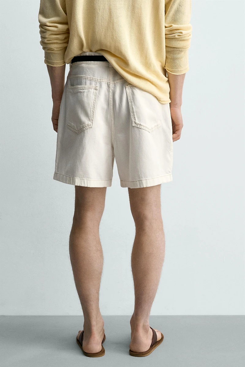 SHORT RELAXED FIT EN LYOCELL MÉLANGÉ