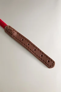 LEATHER AND ROPE DOG NECKLACE