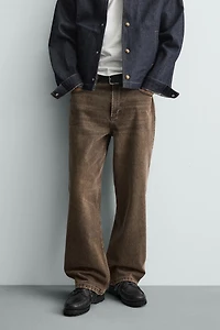 RELAXED FIT JEANS WITH WAXED EFFECT FINISH