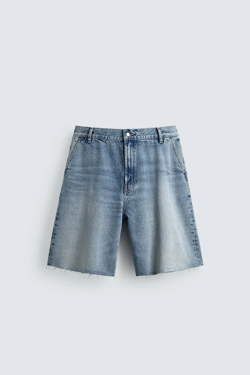 RELAXED FIT CHINO DENIM SHORTS