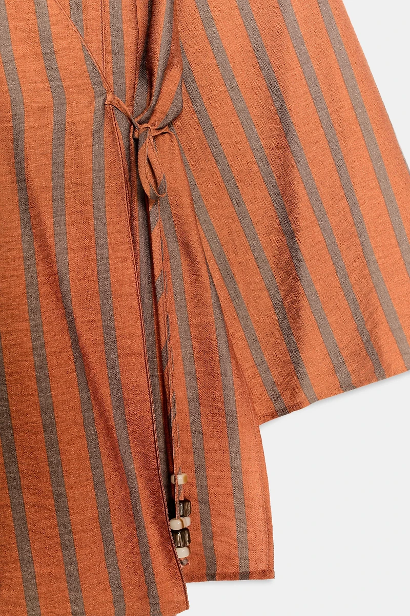 STRIPED WRAP JACKET