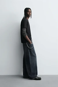 WASHED BALLOON FIT JEANS